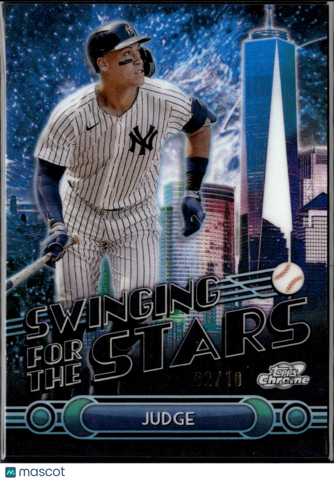 Aaron Judge 2025 Topps Chrome Cosmic Swinging for the Stars Black 2/10 Yankees