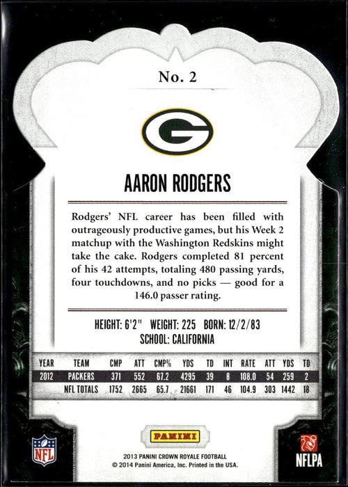 Aaron Rodgers 2014 Panini Crown Royale Holo Silver 177/199 Green Bay Packers