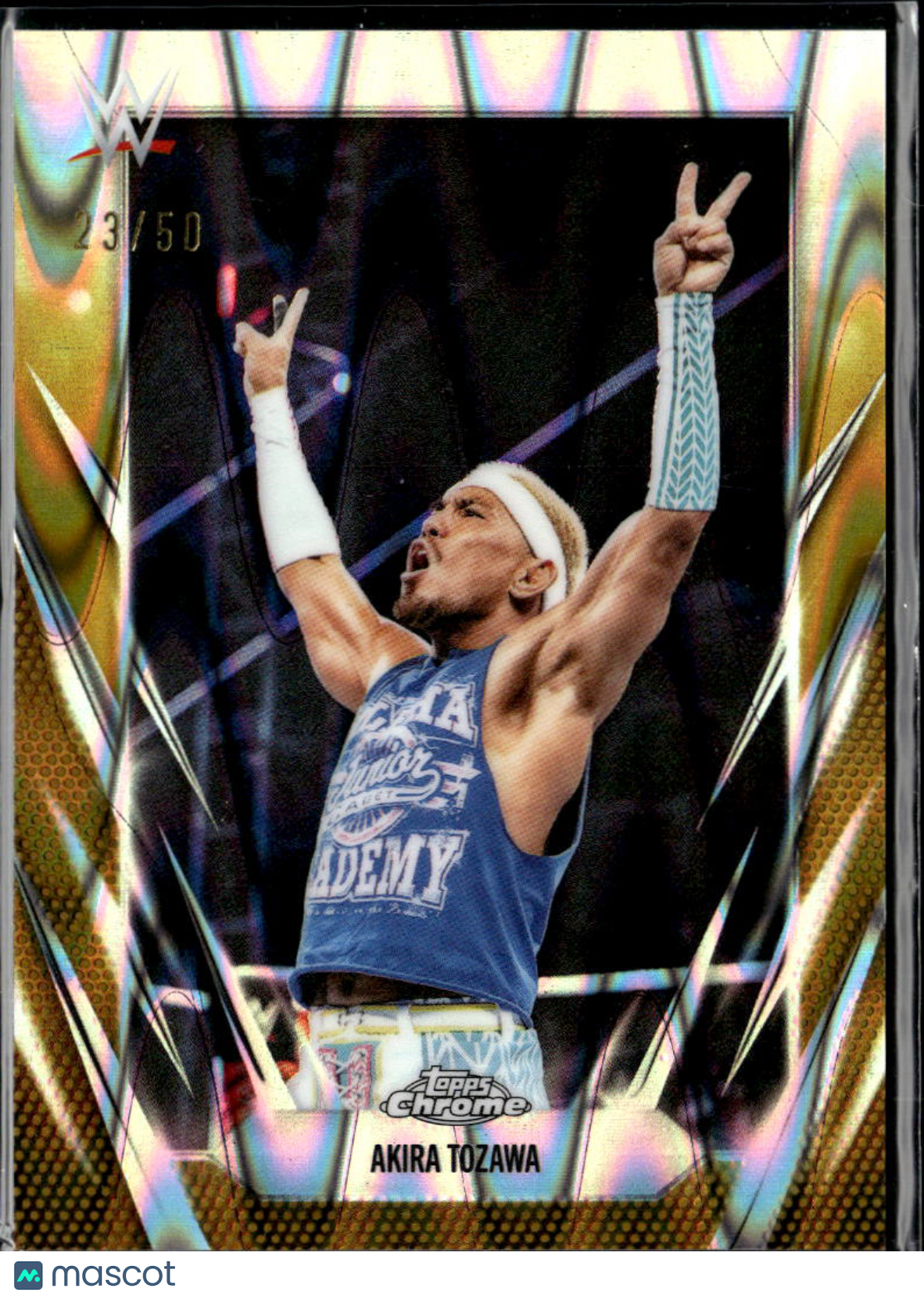 Akira Tozawa 2026 Topps Chrome WWE Gold Refractor 23/50 Alpha Academy