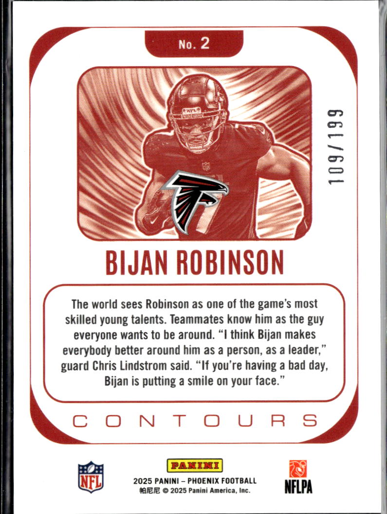 Bijan Robinson 2025 Phoenix Contours Snowflake Prizm 109/199 Atlanta Falcons