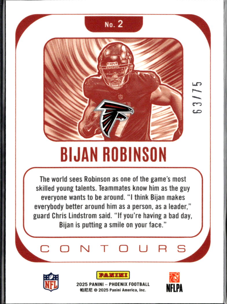 Bijan Robinson 2025 Phoenix Contours Green Snowflake 63/75 Atlanta Falcons