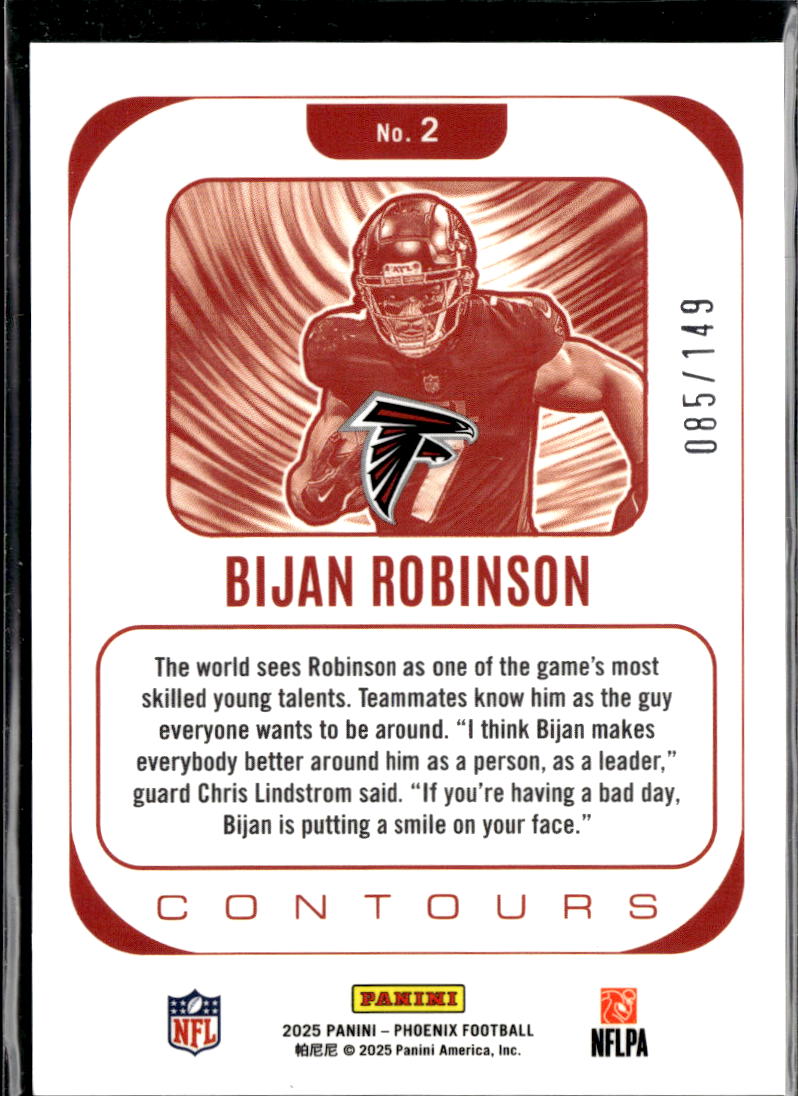 Bijan Robinson 2025 Phoenix Contours Gold 85/149 Atlanta Falcons