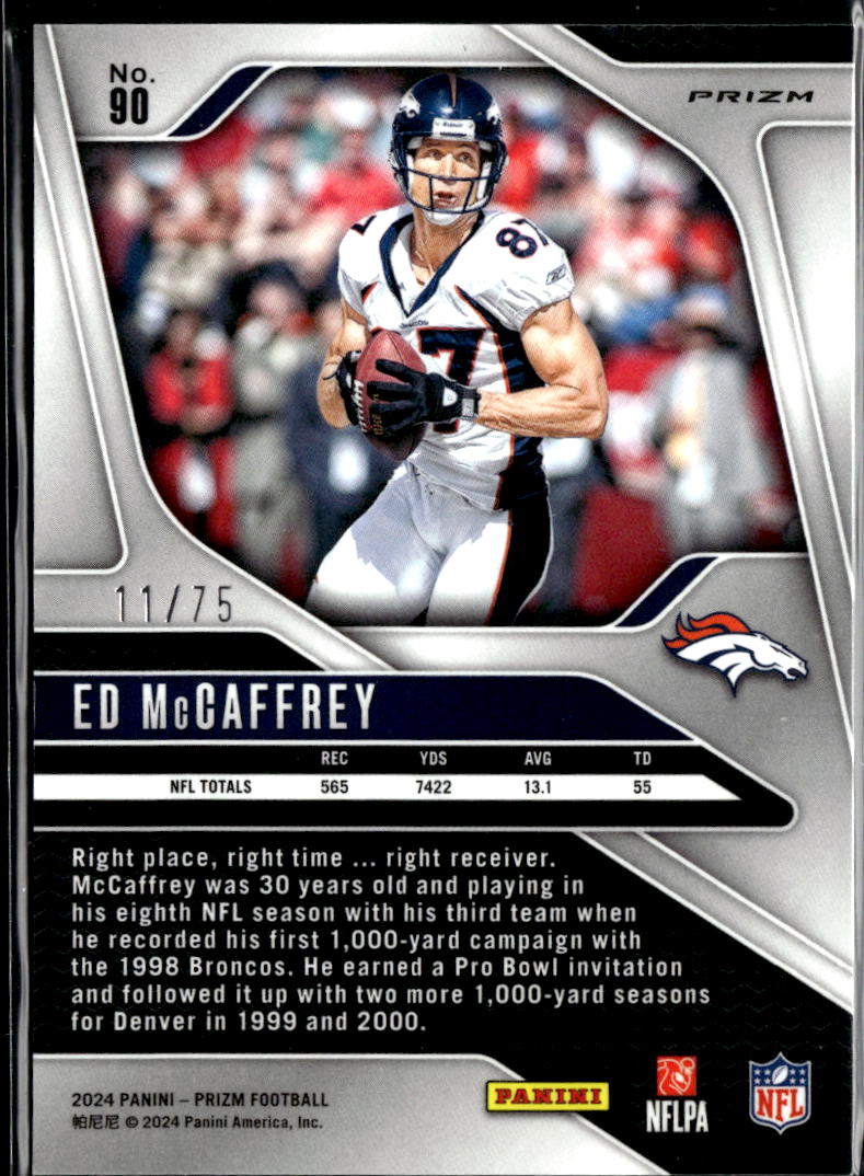 Ed McCaffrey 2024 Panini Prizm Green Scope Prizm 11/75 Denver Broncos