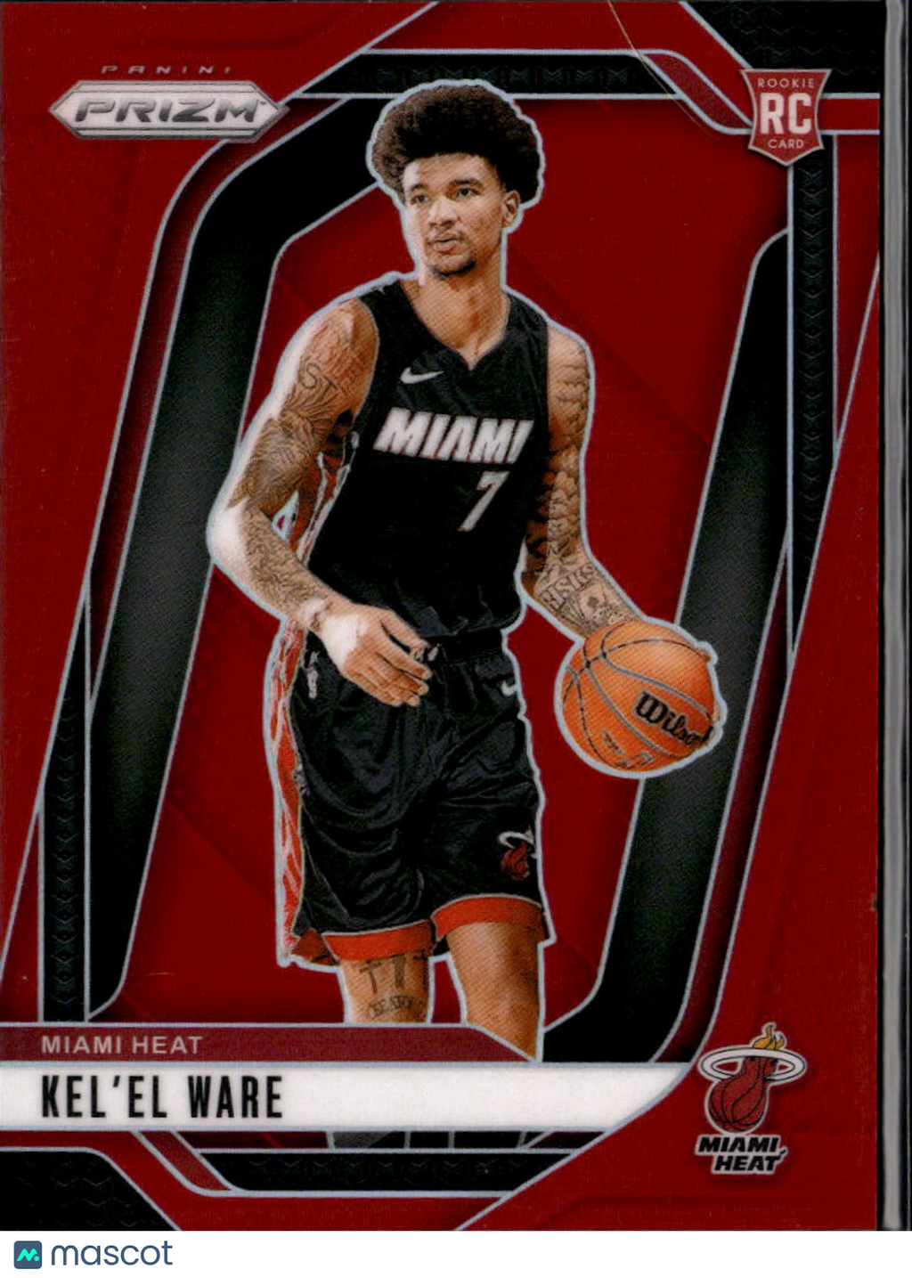 Kel'el Ware 2024-25 Prizm RC Red Prizm Rookie 272/299 Miami Heat