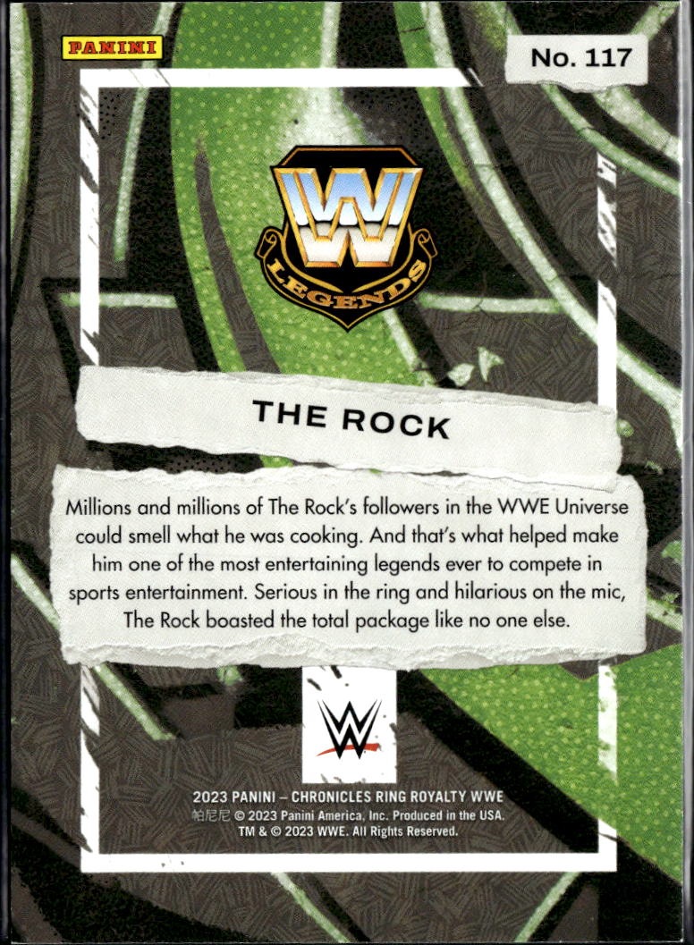 The Rock 2023 Panini Chronicles Ring Royalty WWE Red 86/199 WWE