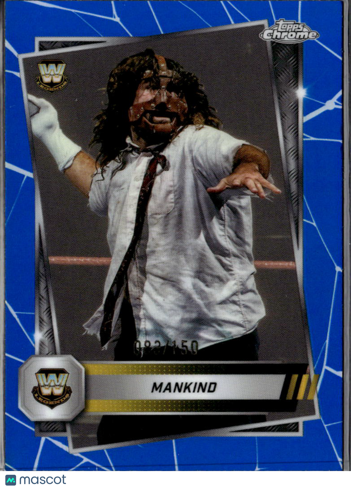 Mankind 2025 Topps Chrome WWE Blue Refractor 83/150 WWE
