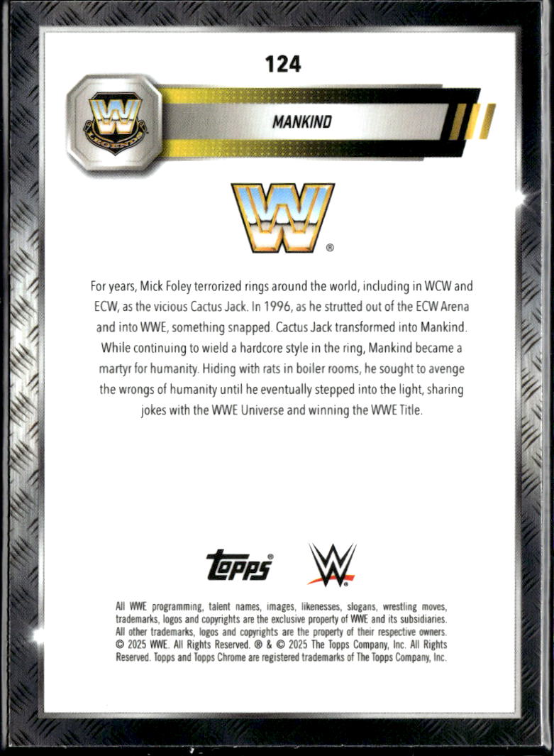 Mankind 2025 Topps Chrome WWE Blue Refractor 83/150 WWE