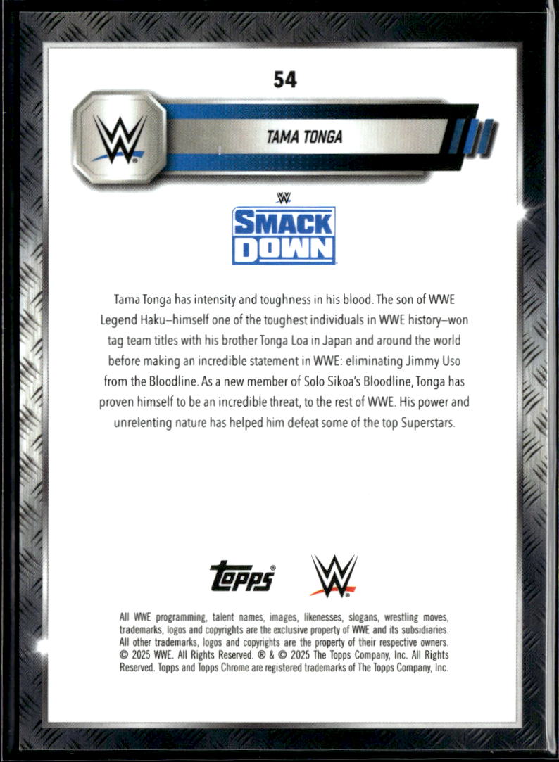 Tama Tonga 2025 Topps Chrome WWE GOLD Refractor 25/50 The Bloodline