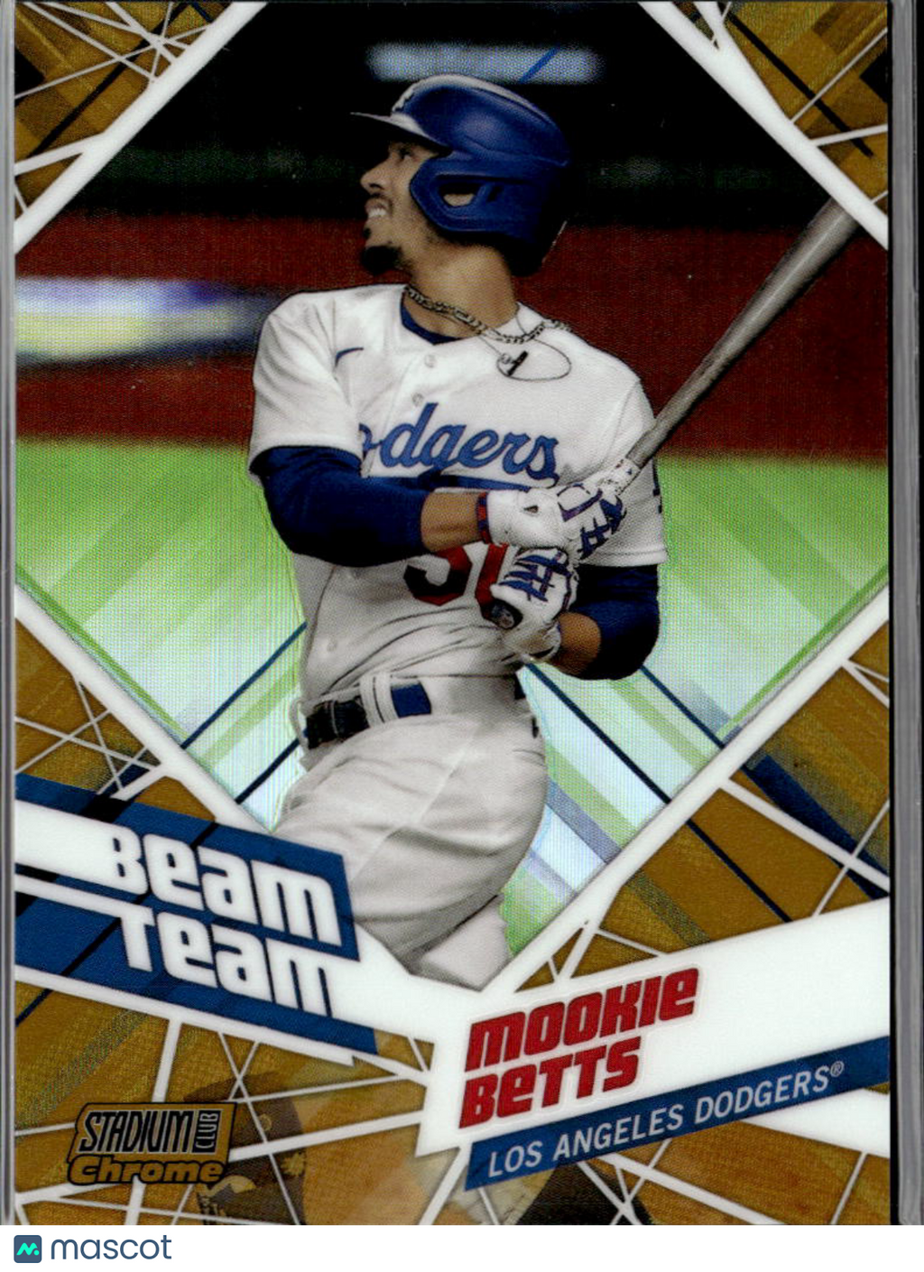 Mookie Betts 2021 Stadium Club Chrome Beam Team GOLD Refractor 10/50 Dodgers