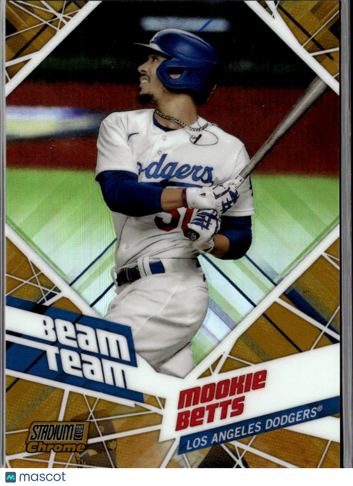 Mookie Betts 2021 Stadium Club Chrome Beam Team GOLD Refractor 10/50 Dodgers