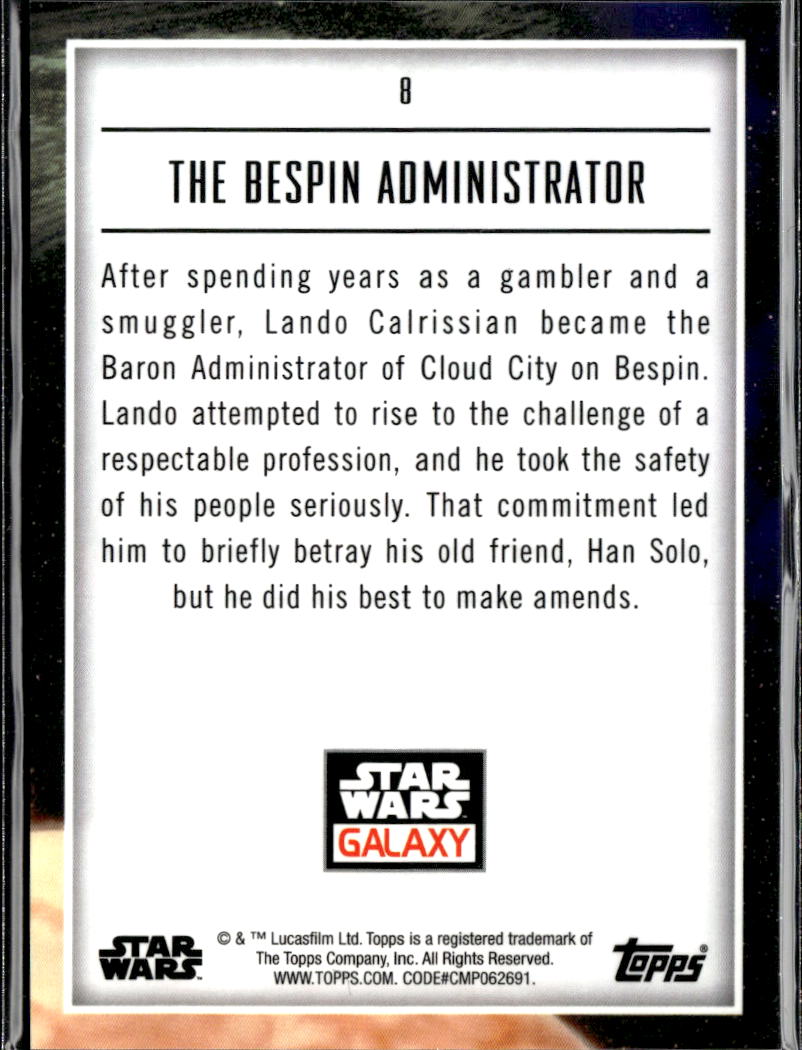 Lando Calrissian Bespin Administrator 2018 Topps Star Wars Galaxy Atomic /150 #8