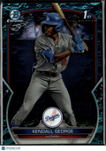 Kendall George 2023 Bowman Chrome 1st Aqua Lunar RC 26/125 Los Angeles Dodgers