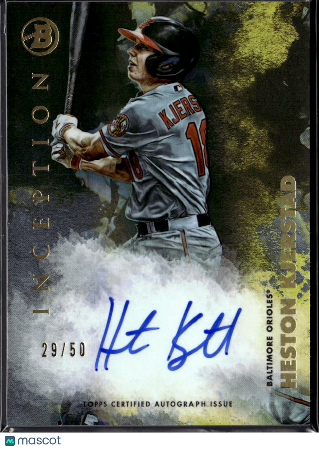 Heston Kjerstad 2021 Bowman Inception Auto /50 Baltimore Orioles