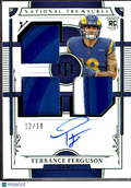 Terrance Ferguson 2025 National Treasures Auto Autograph Patch RC 12/18 LA Rams