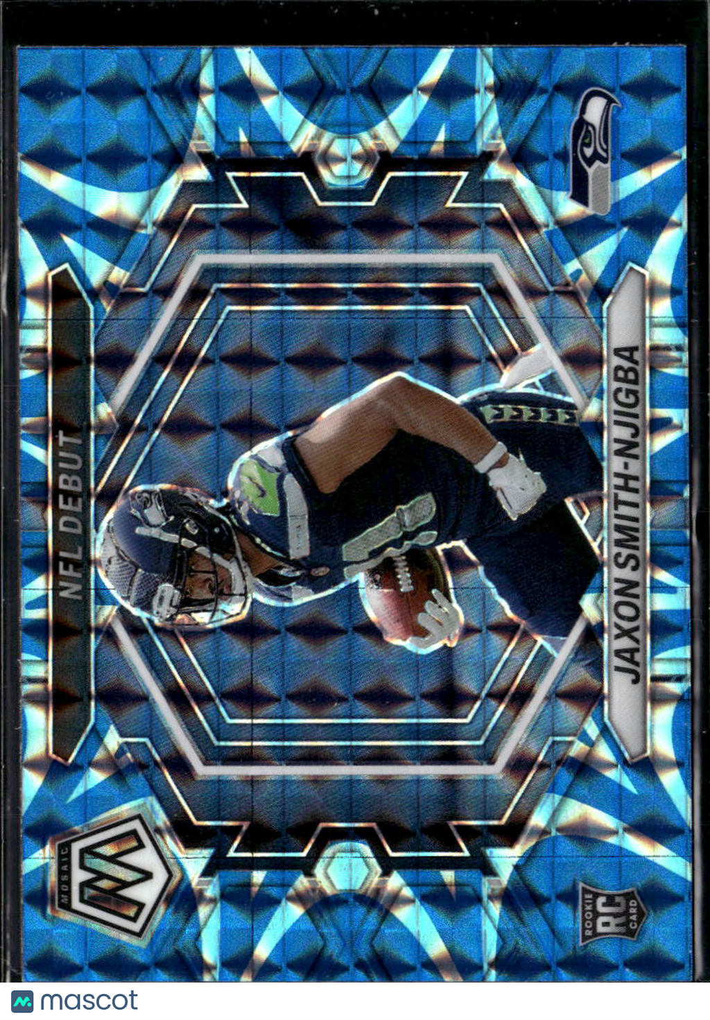 Jaxon Smith-Njigba 2023 Mosaic Blue Reactive Prizm Rookie RC Seattle Seahawks