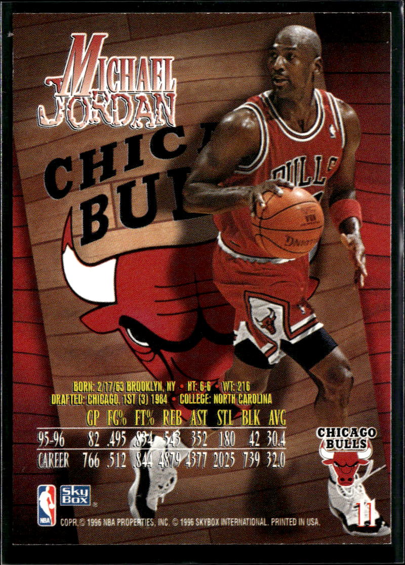 Michael Jordan 1996 SkyBox Z-Force Chicago Bulls