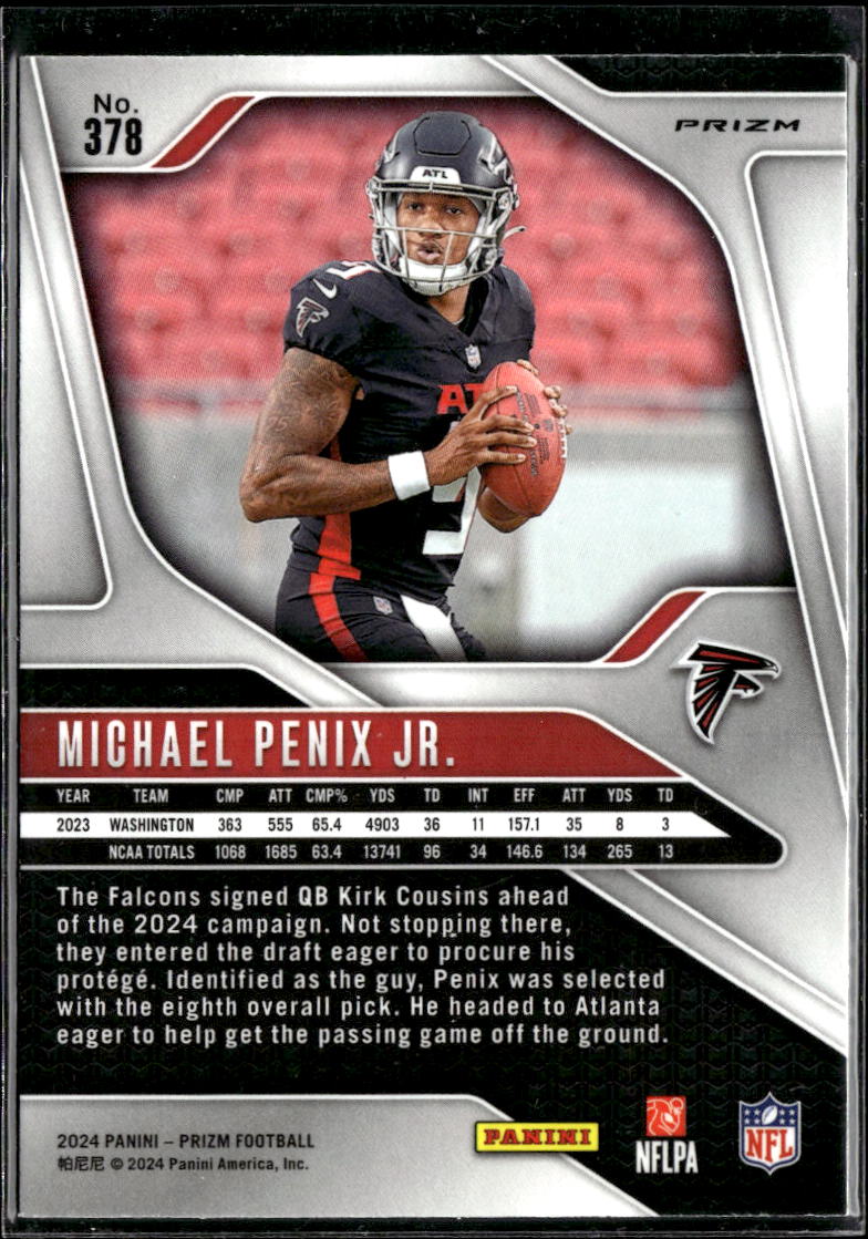 Michael Penix Jr. 2024 Panini Prizm RC Green Wave Prizm Atlanta Falcons