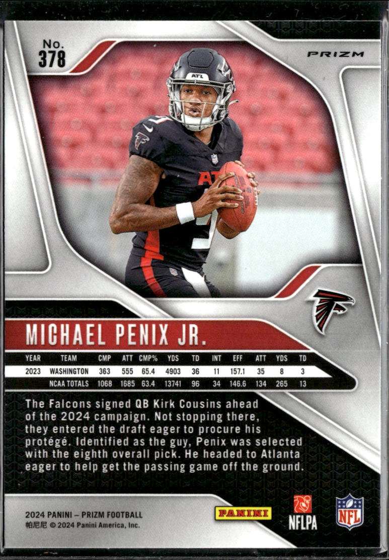 Michael Penix Jr. 2024 Panini Prizm RC Atlanta Falcons