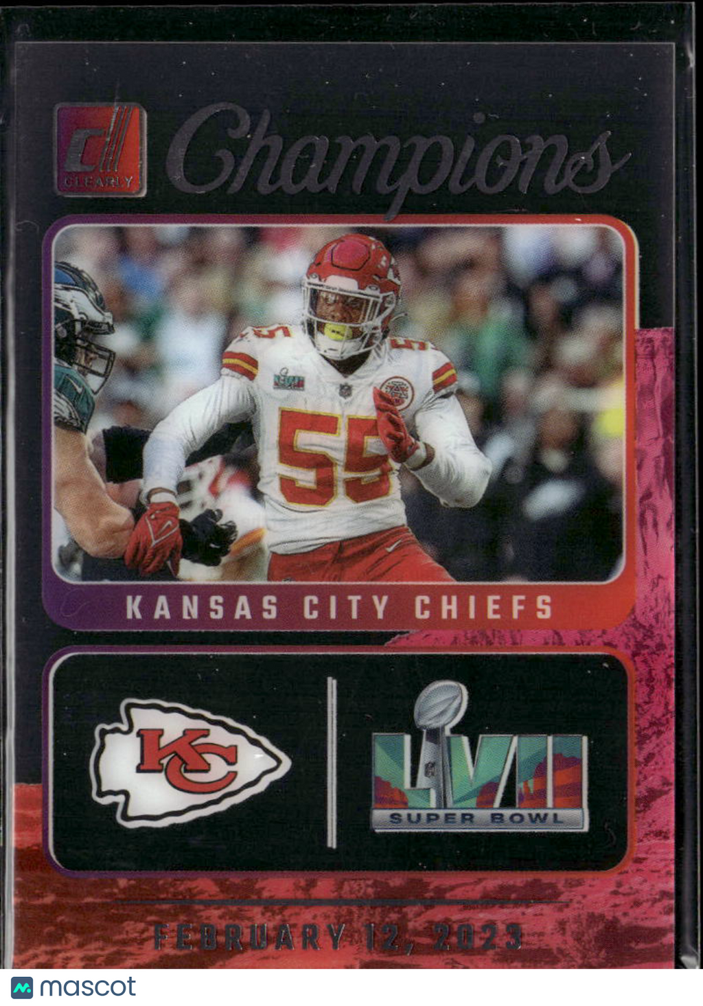 Frank Clark 2024 Panini Clearly Donruss Champions SSP Kansas City Chiefs