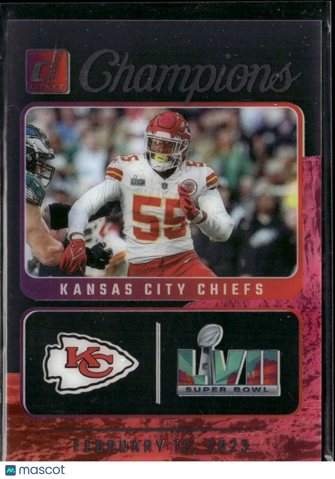 Frank Clark 2024 Panini Clearly Donruss Champions SSP Kansas City Chiefs