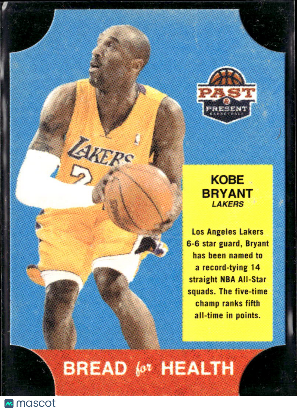 Kobe Bryant 2012 Panini Past & Present Bread for Health Los Angeles Lakers