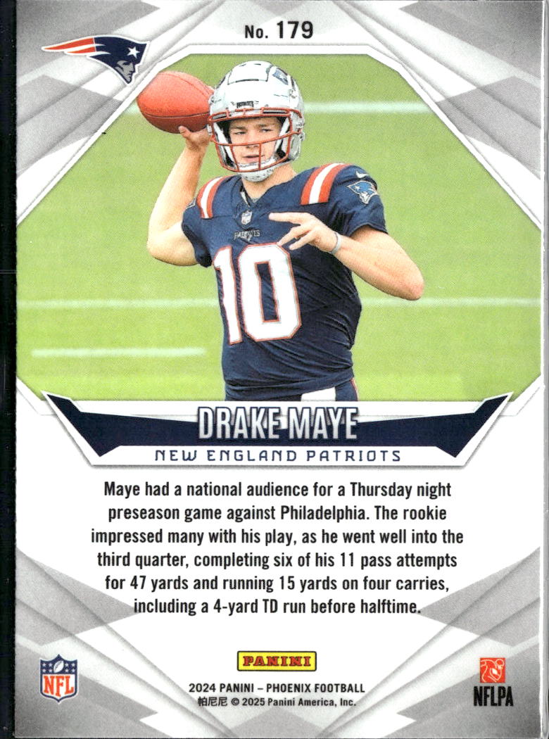Drake Maye 2025 Phoenix RC Purple Rookie New England Patriots