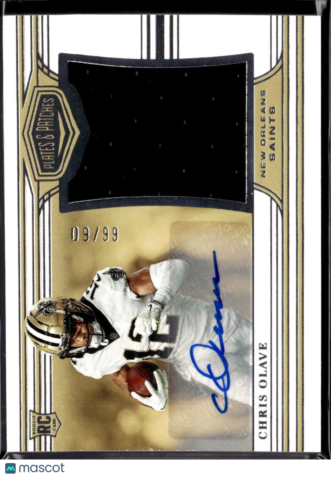 Chris Olave 2022 Plates & Patches Auto Autograph Patch RC 9/99 Saints
