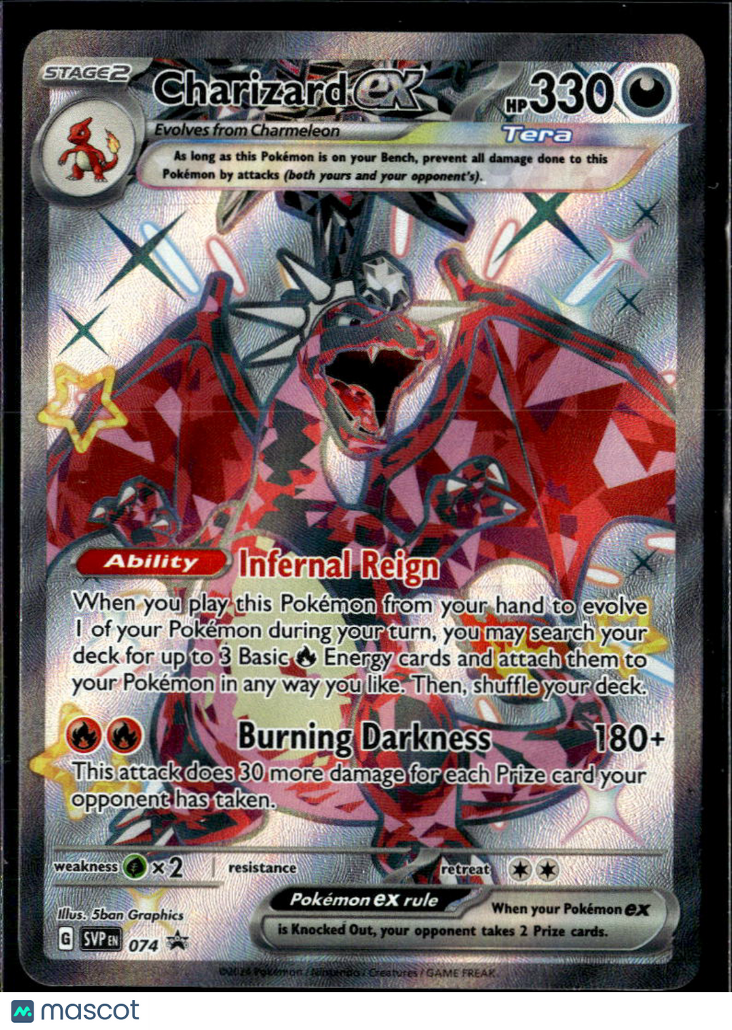 Charizard EX 2024 Paldean Fates Etched Black Star Promo #SVP EN 074