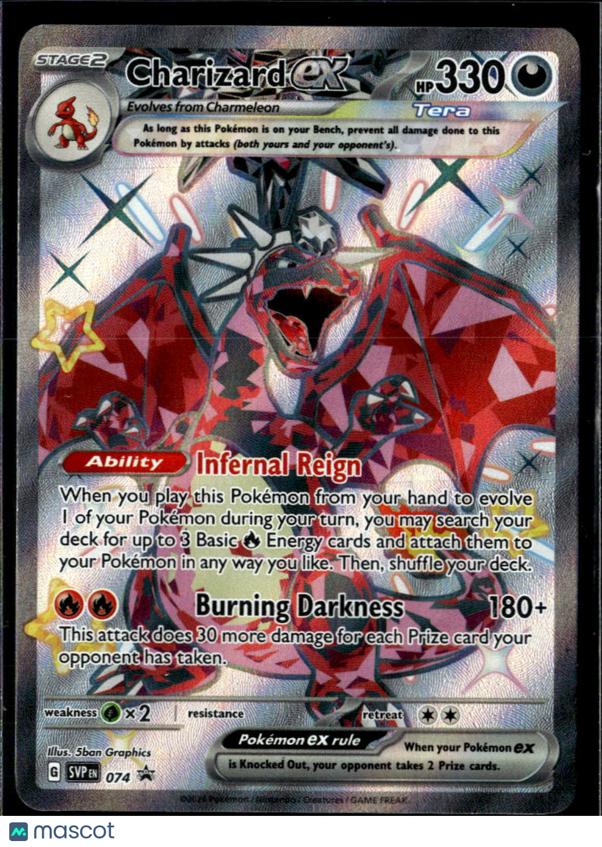 Charizard EX 2024 Paldean Fates Etched Black Star Promo #SVP EN 074