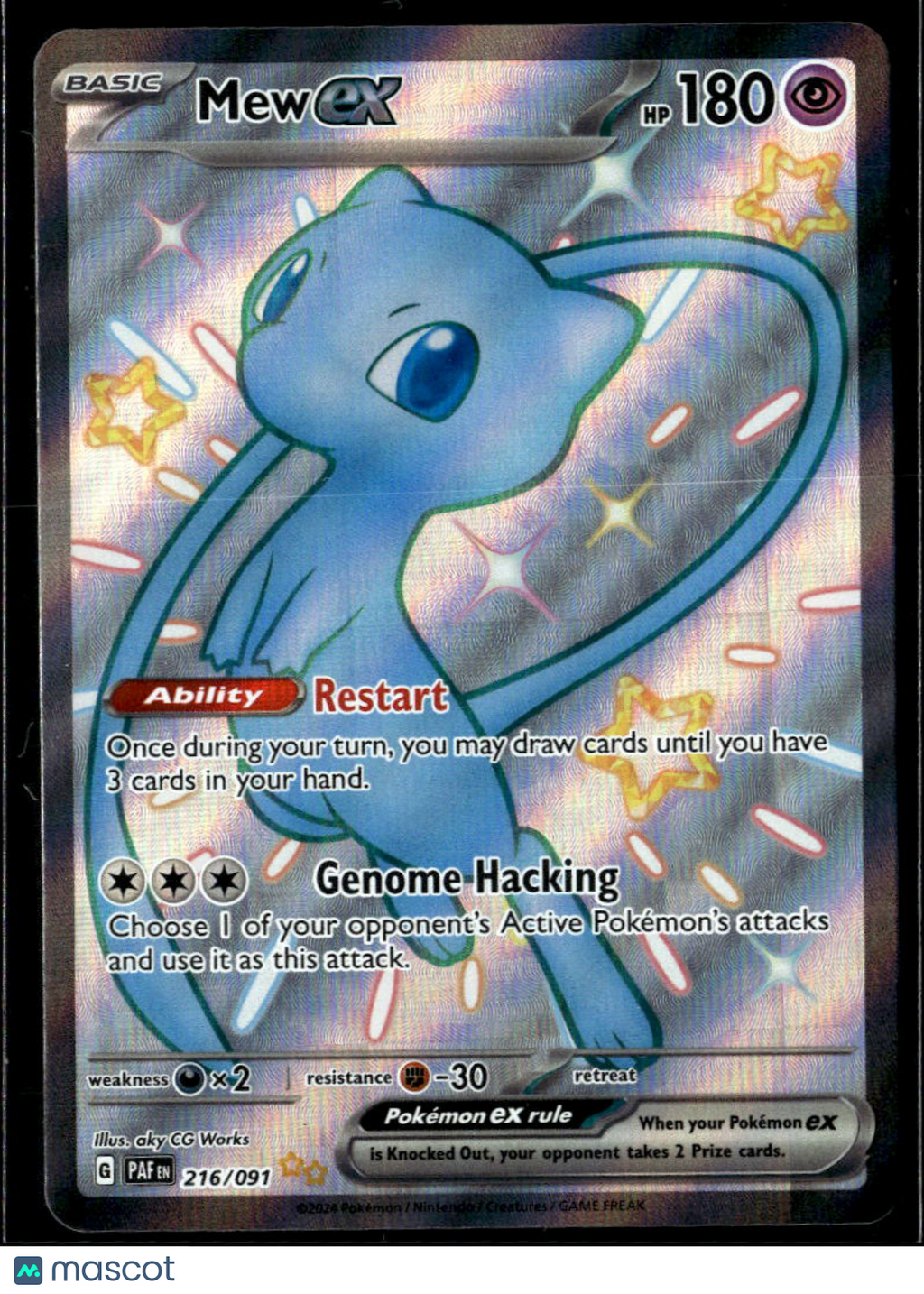Mew EX 2024 Paldean Fates Holo Secret Rare SAR #216/91