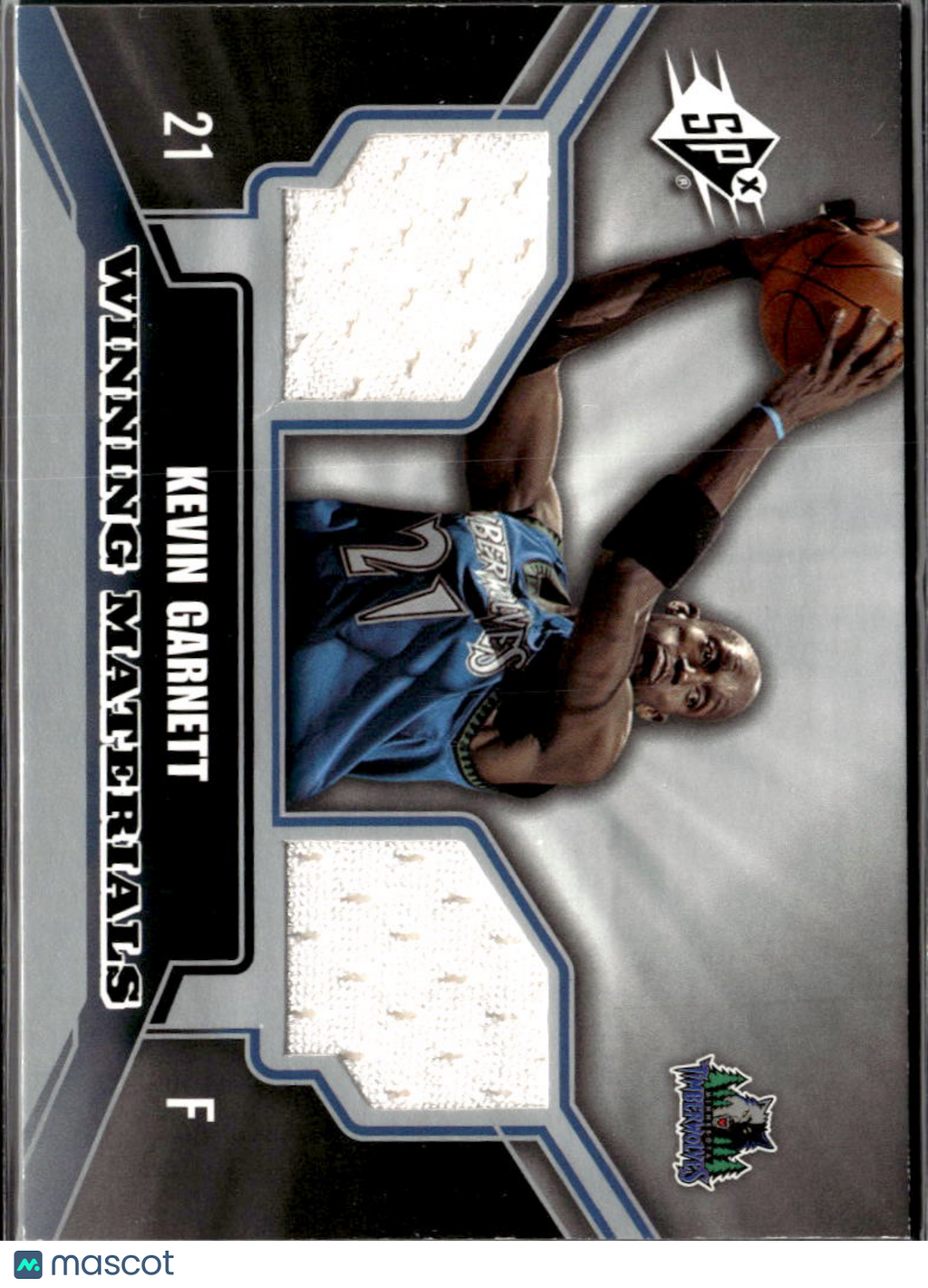 Kevin Garnett 2005 Upper Deck SPx Game Worn Jersey Patch Minnesota Timberwolves