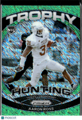 Aaron Ross 2025 Panini Prizm Trophy Hunting Green Shimmer SSP Texas Longhorns