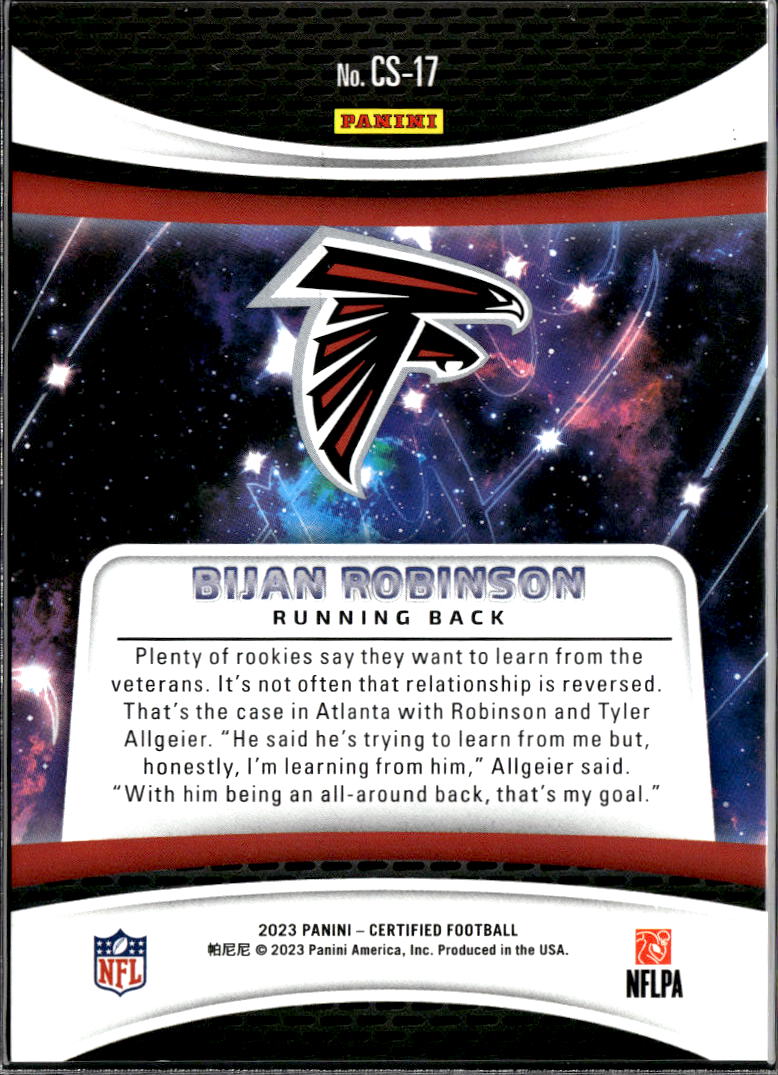 Bijan Robinson 2023 Panini Certified Certified Stars Atlanta Falcons