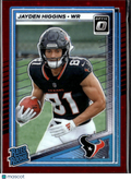 Jayden Higgins 2025 Optic Prizm Rated Rookie RC Red Stars SSP Houston Texans
