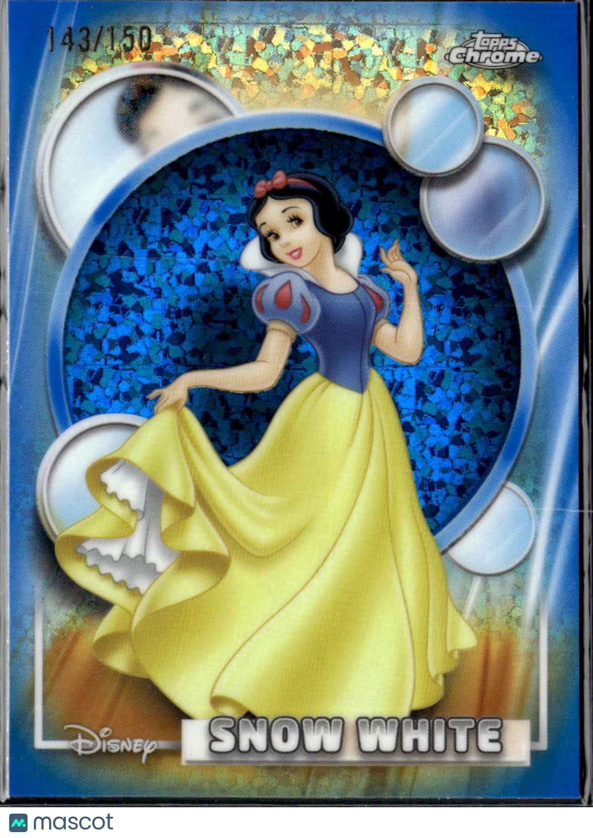 Snow White 2026 Topps Chrome Disney Blue Diamond Refractor 143/150 #1