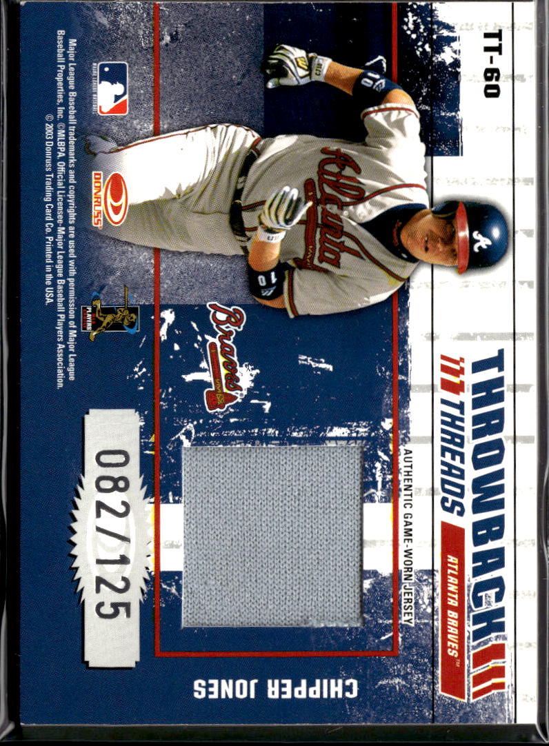 Andruw Jones / Chipper Jones 2003 Elite Throwback Game Worn Jersey 82/125 Braves