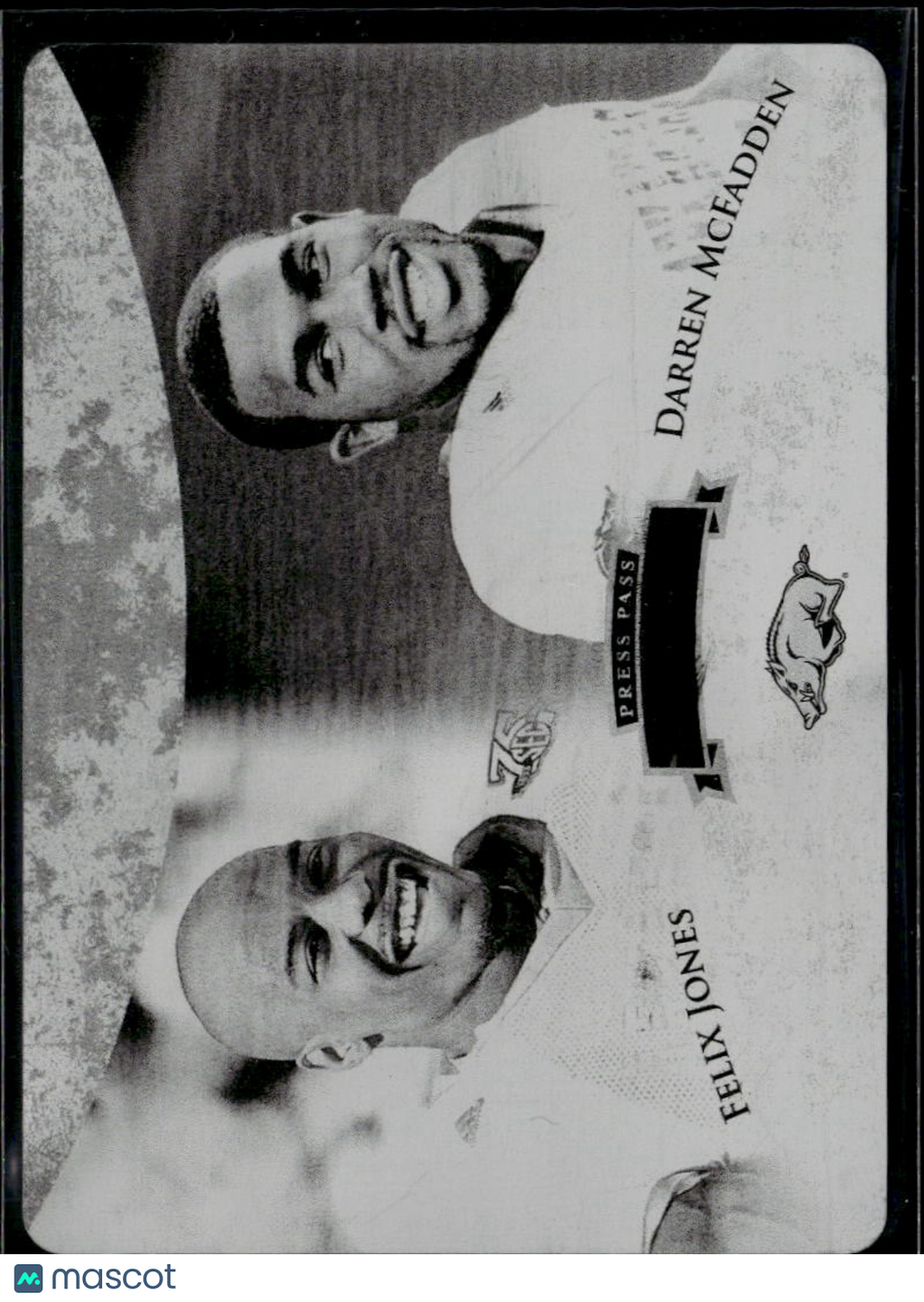 Darren McFadden / Felix Jones 2008 Press Pass Black Printing Plate Arkansas 1/1