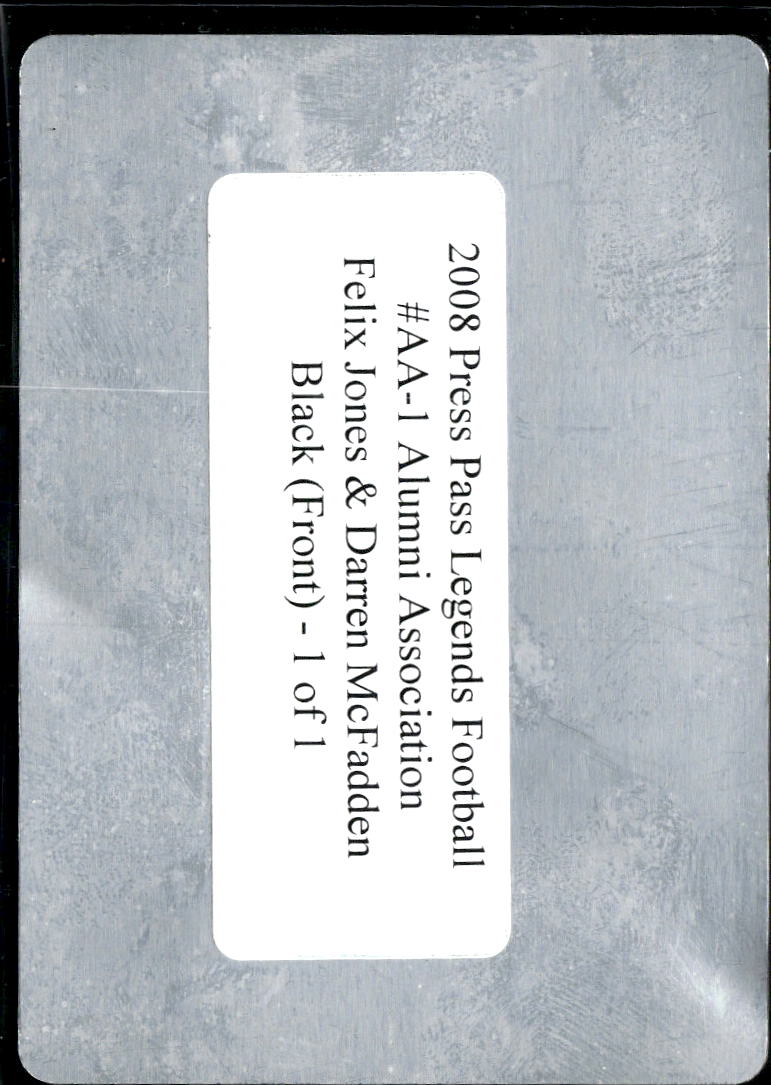 Darren McFadden / Felix Jones 2008 Press Pass Black Printing Plate Arkansas 1/1