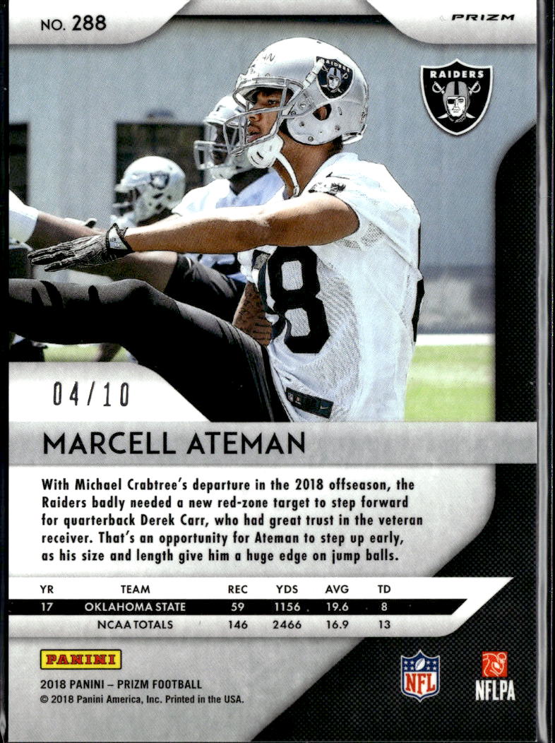 Marcell Ateman 2018 Prizm GOLD Prizm Rookie RC 4/10 Oakland Raiders OSU