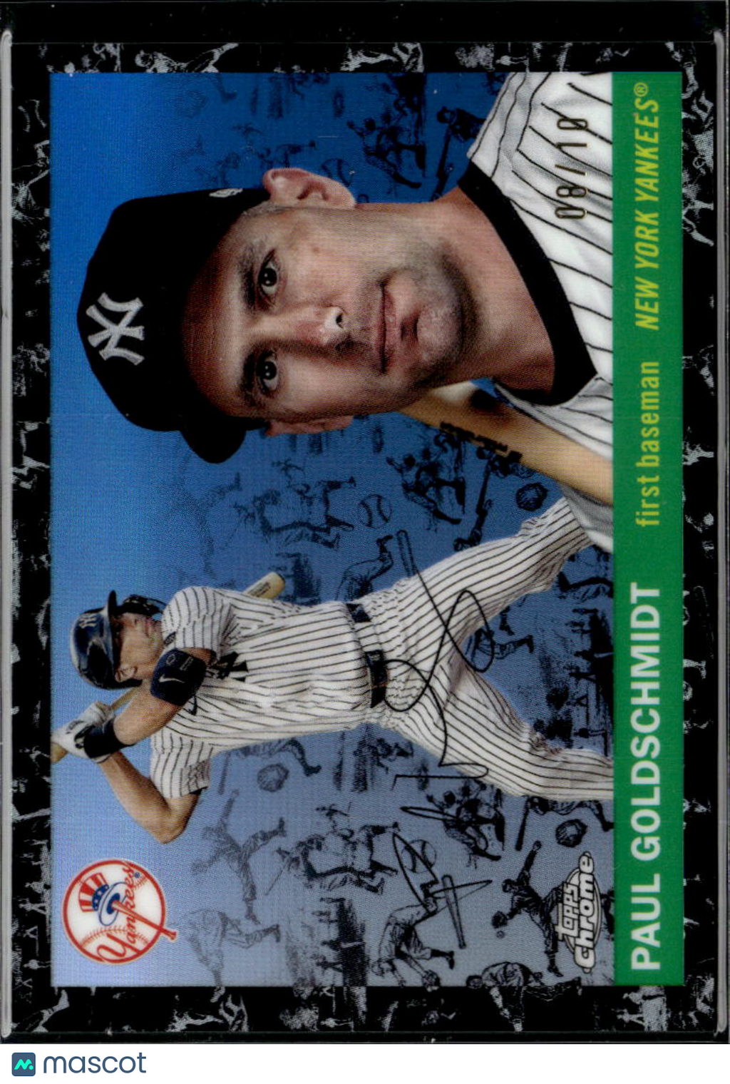 Paul Goldschmidt 2025 Topps Chrome Platinum Black Refracor 8/10 NY Yankees