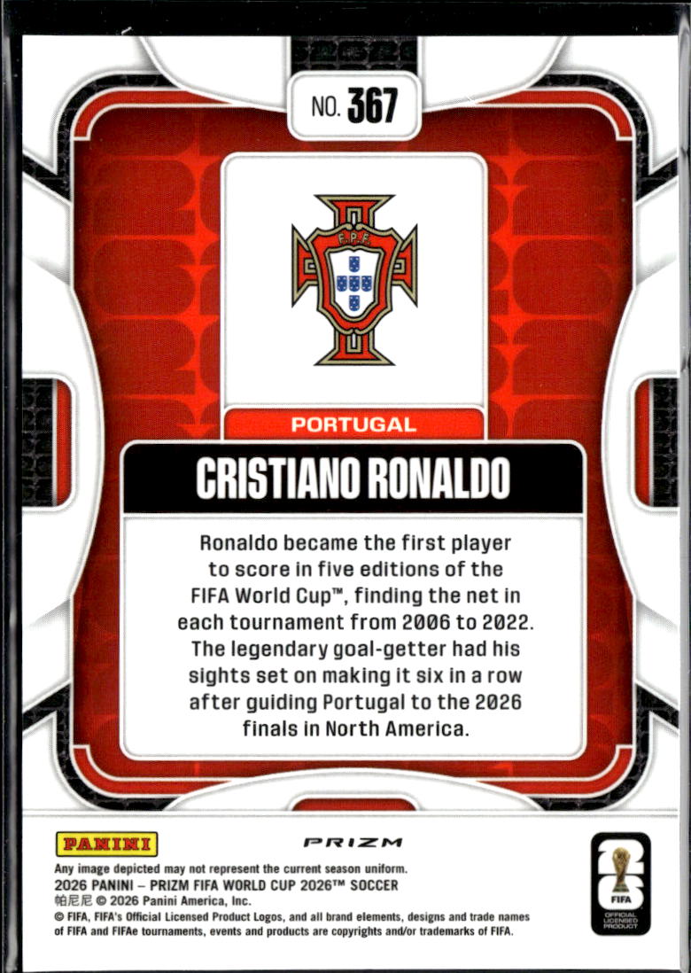 Cristiano Ronaldo 2026 Panini Prizm FIFA World Cup Wave Prizm #367 Portugal