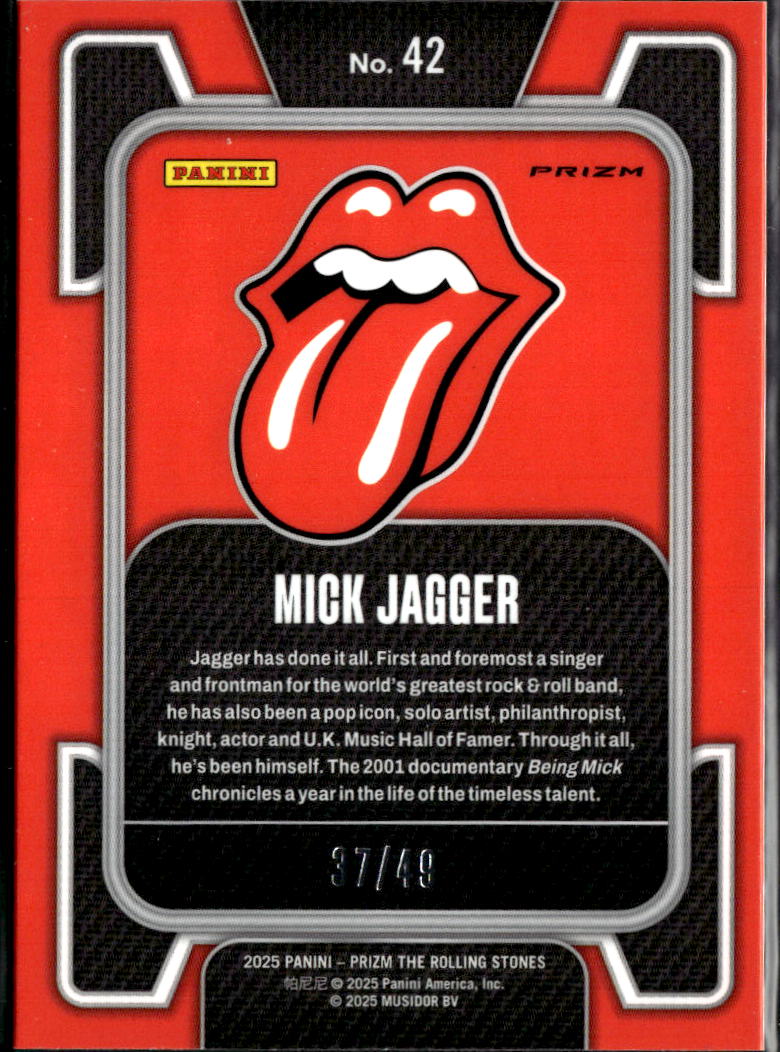 Mick Jagger 2025 Prizm Tie-Dye Prizm The Rolling Stones 37/49 #42