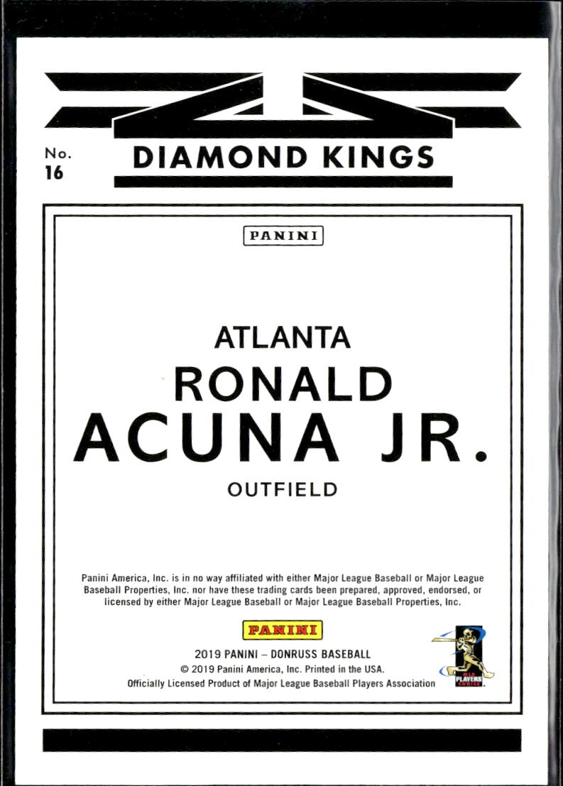 Ronald Acuna Jr. 2019 Donruss Diamond Kings Jackie Robinson Day 7/42 Braves