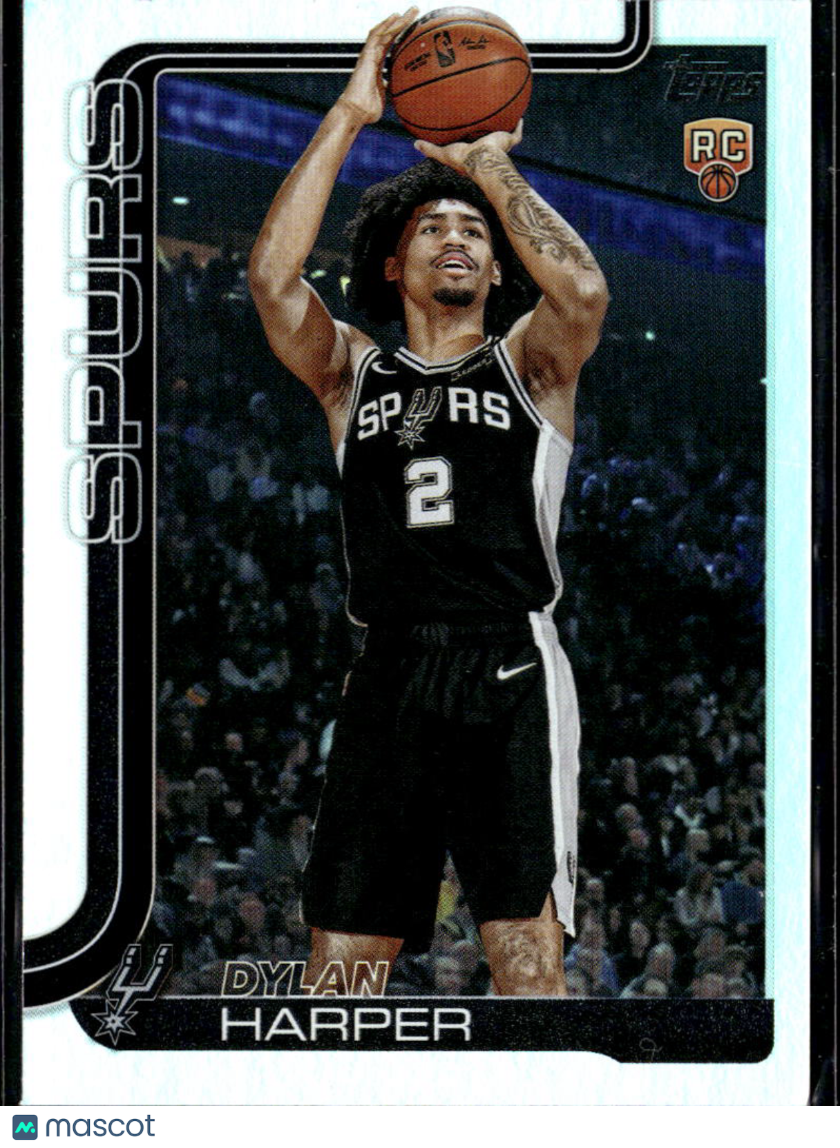 Dylan Harper 2025 Topps Flagship RC Rainbow Foil Rookie #202 San Antonio Spurs