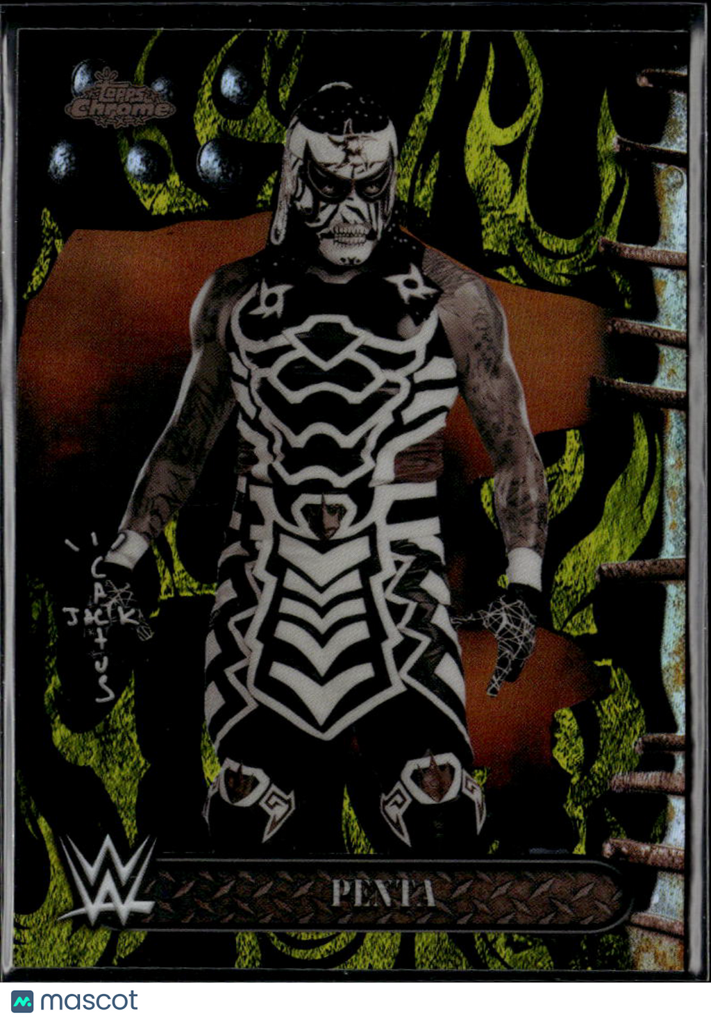 Penta 2025 Topps Chrome Cactus Jack WWE Black Yellow Refractor