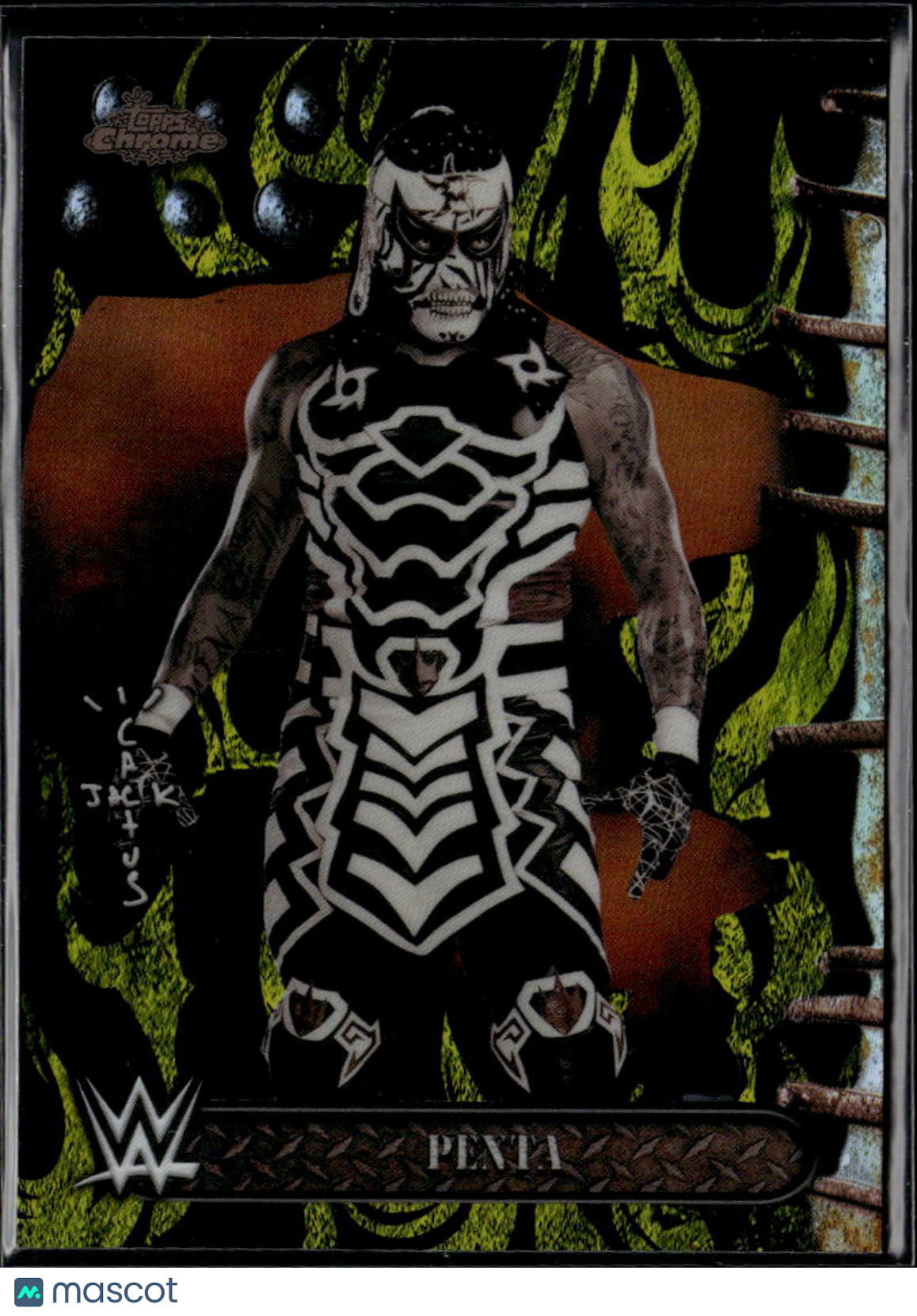 Penta 2025 Topps Chrome Cactus Jack WWE Black Yellow Refractor