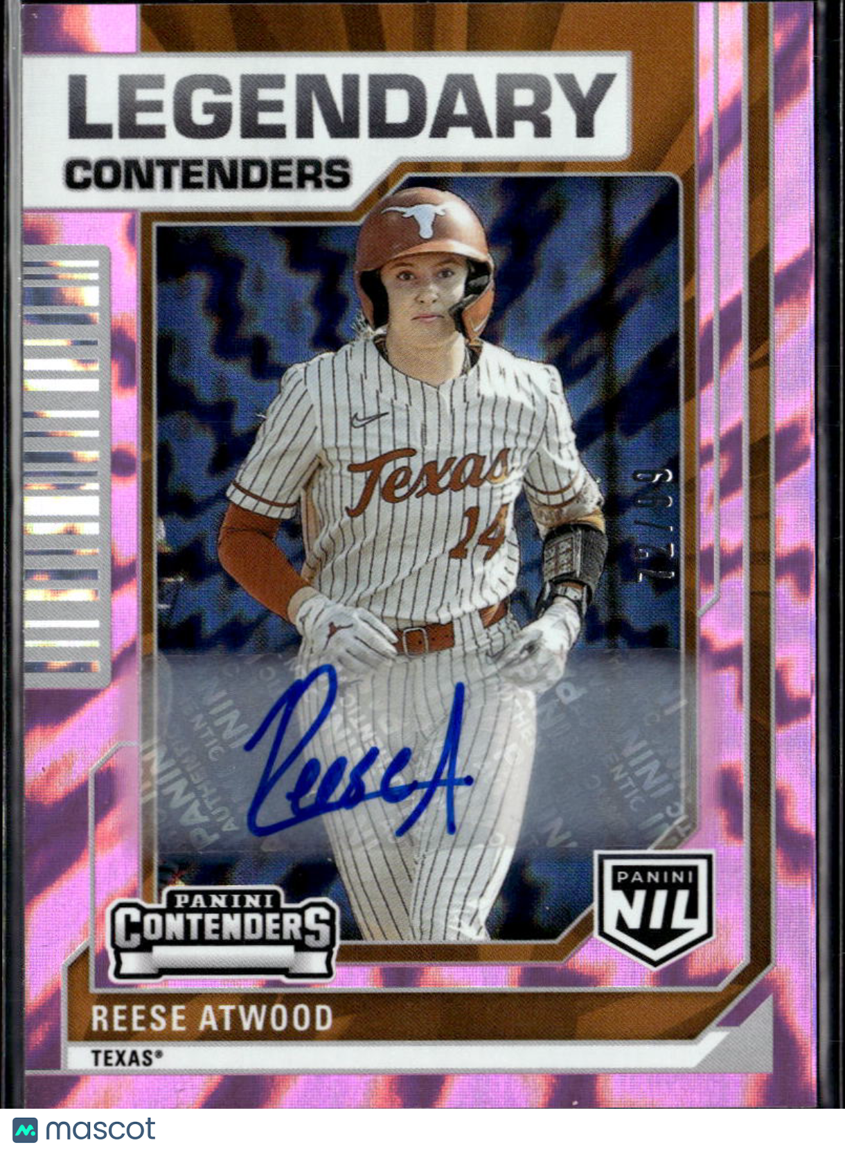 Reese Atwood 2025 Contenders Legendary Pink Auto Autograph /99 Texas Longhorns