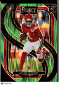 Xavier Worthy 2025 Select Green Shock Prizm Rookie RC 478/499 Kansas City Chiefs