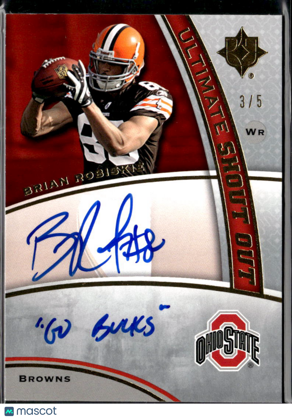 Brian Robiskie 2009 Upper Deck Ultimate Inscription Auto Autograph /5 Ohio State