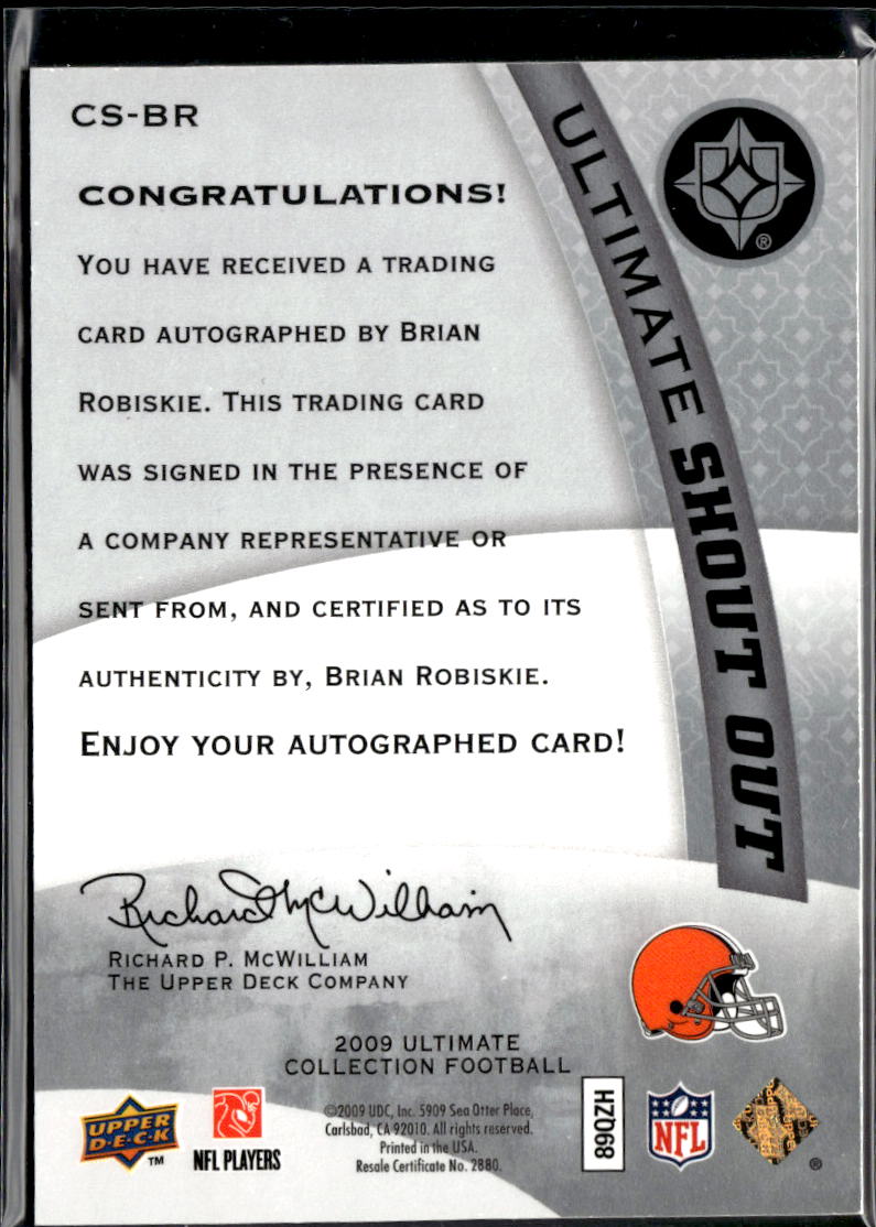 Brian Robiskie 2009 Upper Deck Ultimate Inscription Auto Autograph /5 Ohio State